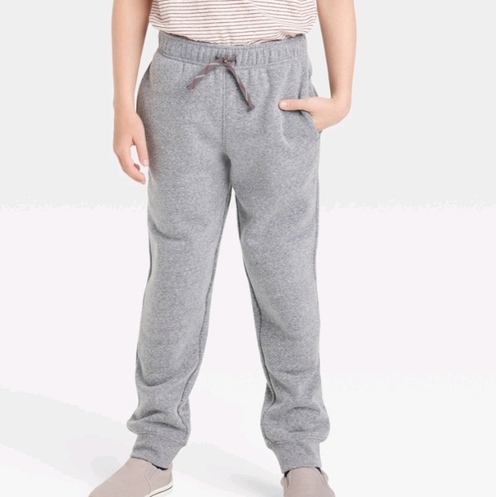 Cat & Jack Fleece Sweatpants Reinforced Knees Charcoal Grey M (8 / 10)
